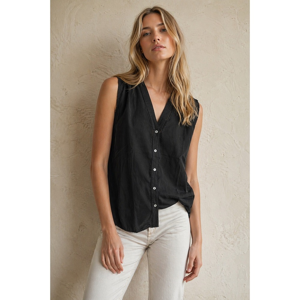 Kobi Halperin Sz S Linen Blend Button Down Vest Office